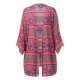 Plus Size 3/4 Sleeves Printing Beach Cover-Ups Plus Size 3/4 Sleeves Printing Beach Cover-Ups