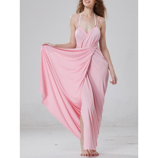 Plus Size Milk Silk Solid Color Sunscreen Beach Wear Multi Way Shawl Shirt Cover-Ups