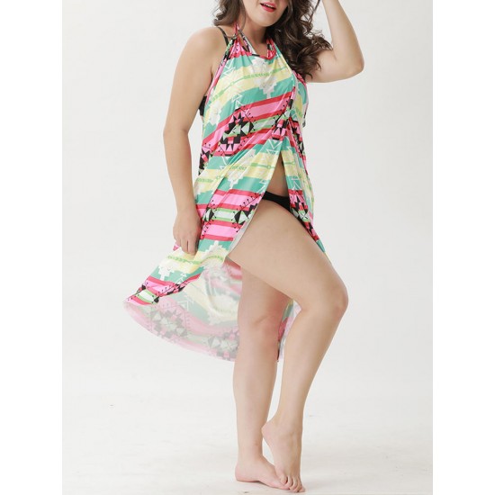 Plus Size Soft Multi-way Wear Printed Swimwear Cover-Ups Beach Sun Protection Clothing Plus Size Soft Multi-way Wear Printed Swimwear Cover-Ups Beach Sun Protection Clothing