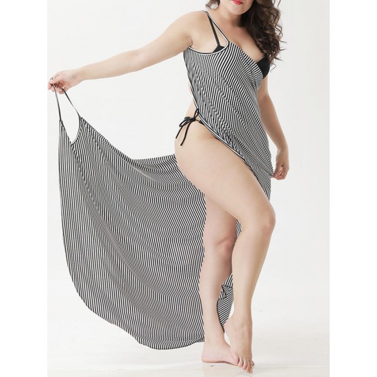 Plus Size Stripes Muti-way Wear Braces Dress Beach Towel Cover-Ups Bathingsuit Plus Size Stripes Muti-way Wear Braces Dress Beach Towel Cover-Ups Bathingsuit