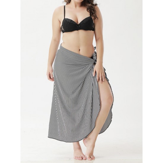 Plus Size Stripes Muti-way Wear Braces Dress Beach Towel Cover-Ups Bathingsuit Plus Size Stripes Muti-way Wear Braces Dress Beach Towel Cover-Ups Bathingsuit