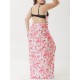 Plus Size Women Soft Printed Multi-way Wear Beach Dress Bathing Cover-Ups