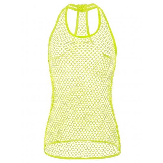 Sexy Mesh Perspective Hollow Out Cover Up Single Net Vest Beachwear For Women