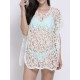 Women Sexy Hollow Out White Bat Sleeve Lace Knit Pullover Beach Cover Up
