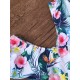 Conservative Double V Flower Printed One Piece Swimwear Beach Bathing Suit