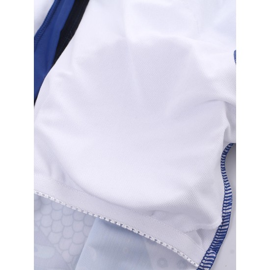 Conservative Printed Padding Long-sleeved Front Zipper Swimsuit Conservative Printed Padding Long-sleeved Front Zipper Swimsuit