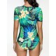 Cover Belly Front Zipper Wireless Printed Diving Suits Women Swimwear Cover Belly Front Zipper Wireless Printed Diving Suits Women Swimwear