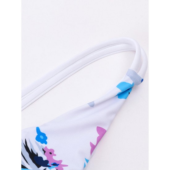 Criss-Cross Plum Blossom Printed One-Pieces Swimwear Criss-Cross Plum Blossom Printed One-Pieces Swimwear