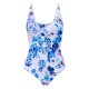 Criss-Cross Plum Blossom Printed One-Pieces Swimwear Criss-Cross Plum Blossom Printed One-Pieces Swimwear