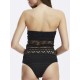 Crochet One Piece Swimsuit Black Backless Siamese Swimsuit For Women Crochet One Piece Swimsuit Black Backless Siamese Swimsuit For Women