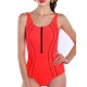 Front Zipper Hollow Out Criss-Cross Back Quick Drying Stretchy One Piece Swimsuits Front Zipper Hollow Out Criss-Cross Back Quick Drying Stretchy One Piece Swimsuits