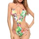 Halter One Piece Swimsuit Printing Strap Bikini Beach Bathing Suit