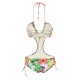 Halter One Piece Swimsuit Printing Strap Bikini Beach Bathing Suit
