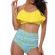 High Waist Split Halter Ruffled Collar Swimwear By Banggood