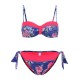 2Pcs Patchwork Printed Half Cup Adjusted Women Bikini Sets