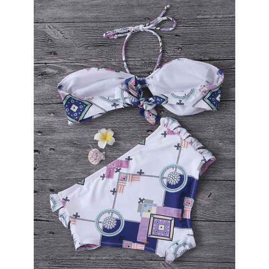 Backless Wireless Padding Bandage Neck Bikini Sets Backless Wireless Padding Bandage Neck Bikini Sets