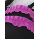 Black High Waist Swimwear Neon Rose Ruffles and Bows Bikini Set Black High Waist Swimwear Neon Rose Ruffles and Bows Bikini Set