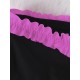 Black High Waist Swimwear Neon Rose Ruffles and Bows Bikini Set Black High Waist Swimwear Neon Rose Ruffles and Bows Bikini Set