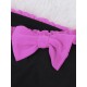 Black High Waist Swimwear Neon Rose Ruffles and Bows Bikini Set Black High Waist Swimwear Neon Rose Ruffles and Bows Bikini Set