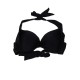Black Sexy Halter Plunge Three Piece Swimwear Backless Lace-Up Beachsuit Black Sexy Halter Plunge Three Piece Swimwear Backless Lace-Up Beachsuit