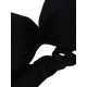 Black Sexy Halter Plunge Three Piece Swimwear Backless Lace-Up Beachsuit Black Sexy Halter Plunge Three Piece Swimwear Backless Lace-Up Beachsuit