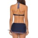 Blue Polka Dot Split Skirt Navy Summer Bikini