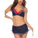 Blue Polka Dot Split Skirt Navy Summer Bikini