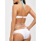 Butterfly Floral Pattern Halter Padding Shorts Swimsuit Bikini Butterfly Floral Pattern Halter Padding Shorts Swimsuit Bikini
