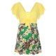 Comfortable Floral Printing Ruffle Short Sleeves One Piece Swimdress With Boyshort