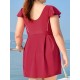 Conservative Plus Size Ruffle Flounces Sleeve Boyshort Backelss Wireless Swimdresses Conservative Plus Size Ruffle Flounces Sleeve Boyshort Backelss Wireless Swimdresses