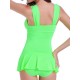 Conservative Push Up Sleeveless Cute Ruffle Wireless One Piece Bathing Suits Swimwear