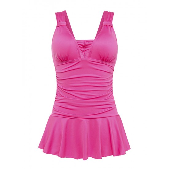 Conservative Push Up Sleeveless Cute Ruffle Wireless One Piece Bathing Suits Swimwear Conservative Push Up Sleeveless Cute Ruffle Wireless One Piece Bathing Suits Swimwear