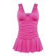 Conservative Push Up Sleeveless Cute Ruffle Wireless One Piece Bathing Suits Swimwear