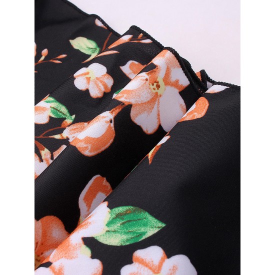 Cosy Flounces Printed Two Pieces Swimwear Ruffle Wireless High Waist Boyshorts Swimdress Cosy Flounces Printed Two Pieces Swimwear Ruffle Wireless High Waist Boyshorts Swimdress