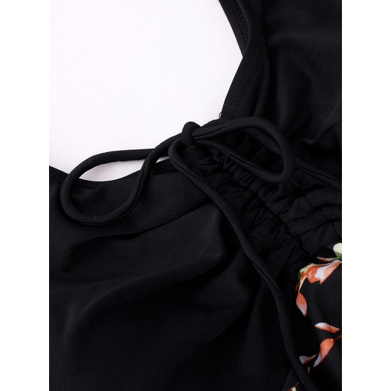 Cosy Flounces Printed Two Pieces Swimwear Ruffle Wireless High Waist Boyshorts Swimdress Cosy Flounces Printed Two Pieces Swimwear Ruffle Wireless High Waist Boyshorts Swimdress