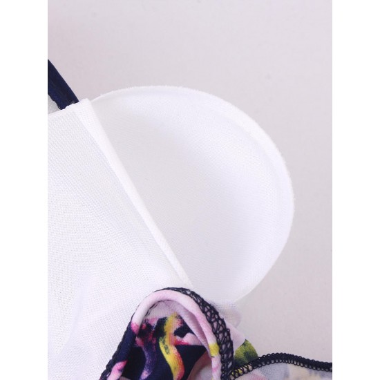 Cosy Stretchy Flower Printing Backless Wireless Sleeveless One Piece Swimdresses Cosy Stretchy Flower Printing Backless Wireless Sleeveless One Piece Swimdresses