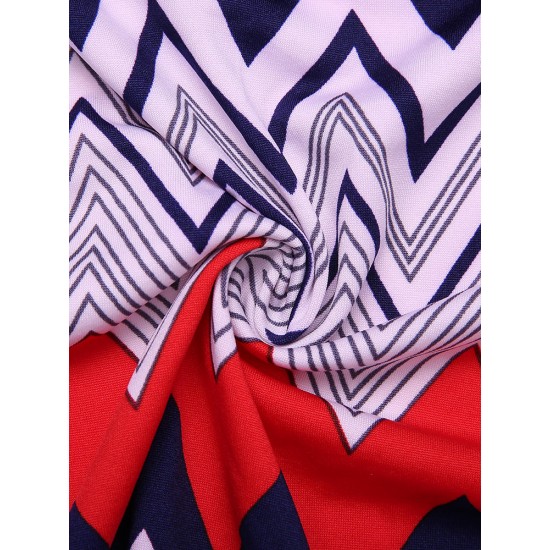 Cosy Wave Printing Ruffle Wireless Short Sleeves Swimdress With Boyshort Cosy Wave Printing Ruffle Wireless Short Sleeves Swimdress With Boyshort