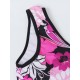 Plus Size Women Flower Printed Swimwear Vest Swimwear Dress