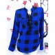 Casual Long Sleeve Lace Up Bandage Autumn Plaid Blouse Casual Long Sleeve Lace Up Bandage Autumn Plaid Blouse