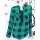 Casual Long Sleeve Lace Up Bandage Autumn Plaid Blouse Casual Long Sleeve Lace Up Bandage Autumn Plaid Blouse