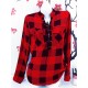 Casual Long Sleeve Lace Up Bandage Autumn Plaid Blouse Casual Long Sleeve Lace Up Bandage Autumn Plaid Blouse