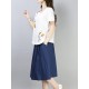 Casual Loose Embroidered O-Neck Short Sleeve Blouse for Women Casual Loose Embroidered O-Neck Short Sleeve Blouse for Women