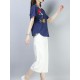 Casual Loose Embroidered O-Neck Short Sleeve Blouse for Women