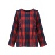 Casual Loose Plaid Long Sleeve Women Pleated Blouse