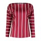 Casual Loose Women Striped 3/4 Sleeve Crew Neck Blouse Casual Loose Women Striped 3/4 Sleeve Crew Neck Blouse