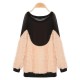 Casual Sheer Mesh Back See Through Long Sleeve Blouse Plus Size