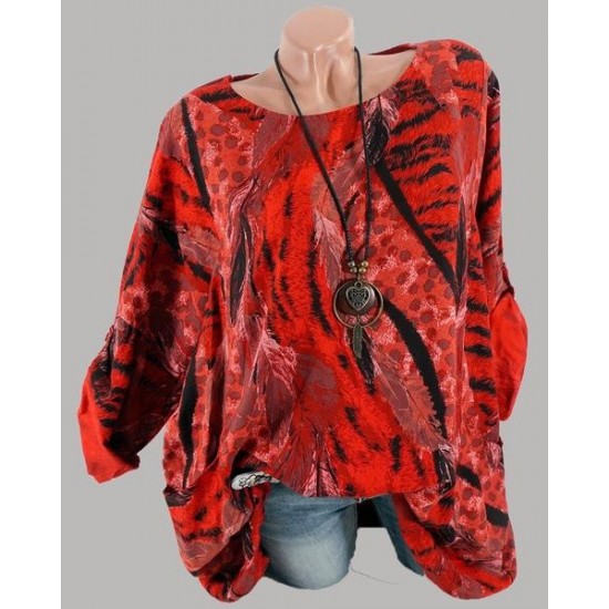 Casual Women Art Print 3/4 Sleeve Blouse Casual Women Art Print 3/4 Sleeve Blouse