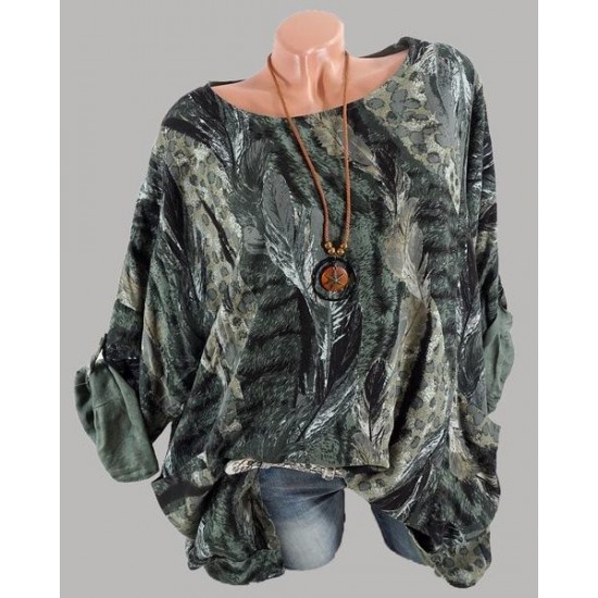 Casual Women Art Print 3/4 Sleeve Blouse Casual Women Art Print 3/4 Sleeve Blouse