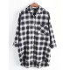 Casual Women Cotton Plaid Irregular Hem Long Sleeve Button Blouse with Pockets Casual Women Cotton Plaid Irregular Hem Long Sleeve Button Blouse with Pockets