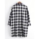 Casual Women Cotton Plaid Irregular Hem Long Sleeve Button Blouse with Pockets Casual Women Cotton Plaid Irregular Hem Long Sleeve Button Blouse with Pockets
